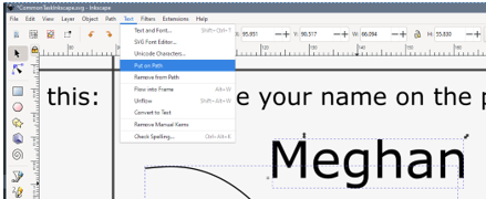 text menu